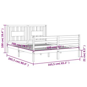 Massivholzbett mit Kopfteil 160x200 cm