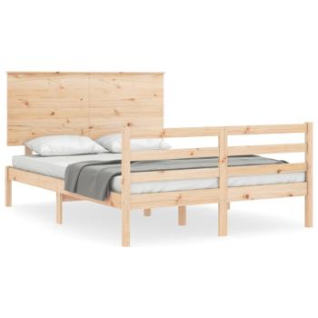 Massivholzbett mit Kopfteil 140x190 cm