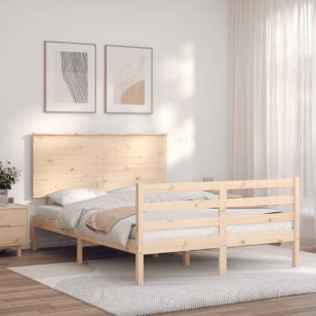 Massivholzbett mit Kopfteil 140x190 cm