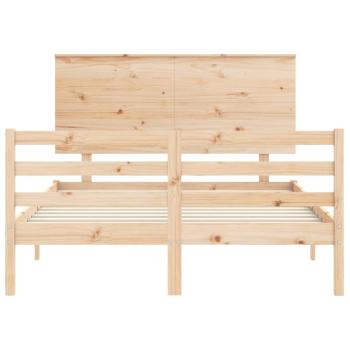 Massivholzbett mit Kopfteil 140x190 cm