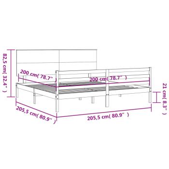 Massivholzbett mit Kopfteil 200x200 cm