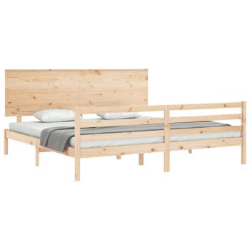 Massivholzbett mit Kopfteil 200x200 cm