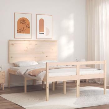 ARDEBO.de - Seniorenbett mit Kopfteil 140x190 cm Massivholz