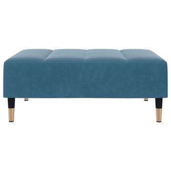 Schlafsofa 2-Sitzer mit Fußhocker Blau Samt