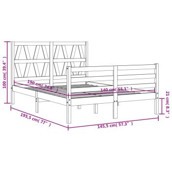 Massivholzbett mit Kopfteil 140x190 cm