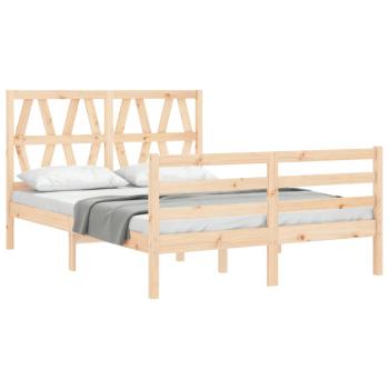 Massivholzbett mit Kopfteil 140x190 cm