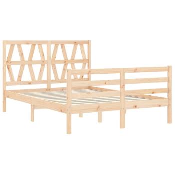 Massivholzbett mit Kopfteil 140x190 cm