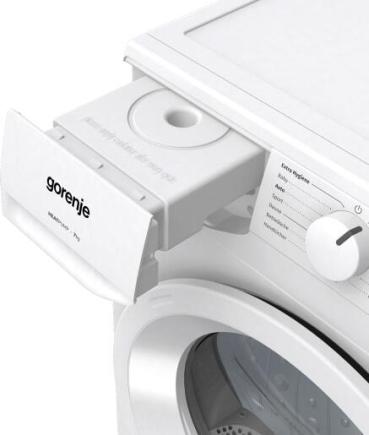 Gorenje DHNE72 EEK: D 7 kg Wärmepumpentrockner, 59,5 cm breit, 15 Programme, TwinAir, AutoDrain, Kindersicherung, weiß