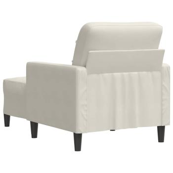 Sessel mit Hocker Creme 60 cm Samt