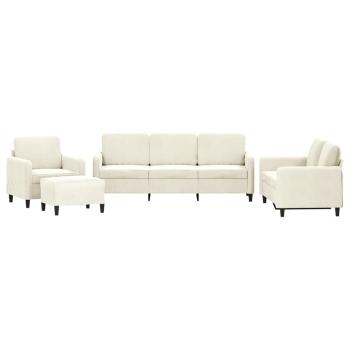 4-tlg. Sofagarnitur Creme Samt