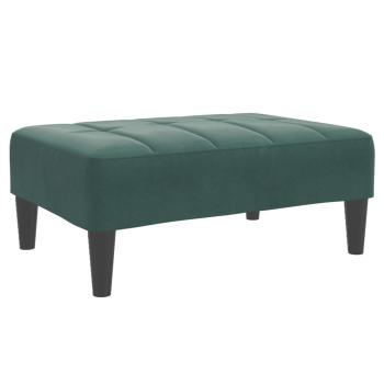 Schlafsofa 2-Sitzer mit Fußhocker Dunkelgrün Samt