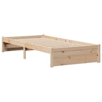 Massivholzbett mit Regal ohne Matratze 90x190 cm Kiefernholz