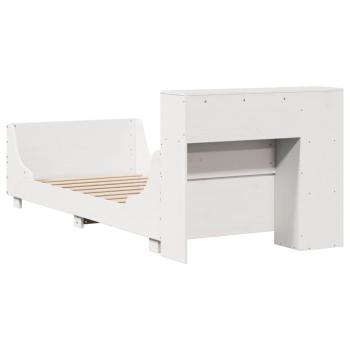 Massivholzbett ohne Matratze Weiß 90x190 cm Kiefernholz