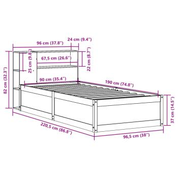 Massivholzbett ohne Matratze Weiß 90x190 cm Kiefernholz
