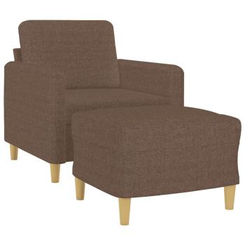 Sessel mit Hocker Braun 60 cm Stoff