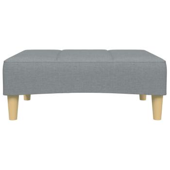 Schlafsofa 2-Sitzer mit Fußhocker Hellgrau Stoff