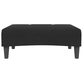 Schlafsofa 2-Sitzer mit Fußhocker Schwarz Samt
