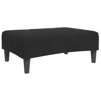 Schlafsofa 2-Sitzer mit Fußhocker Schwarz Samt