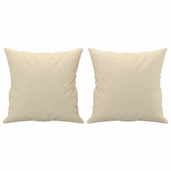 4-tlg. Sofagarnitur mit Kissen Creme Stoff