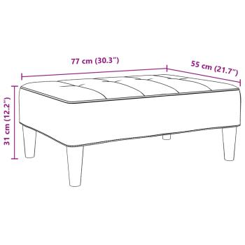 Fußhocker Dunkelgrau 77x55x31 cm Stoff