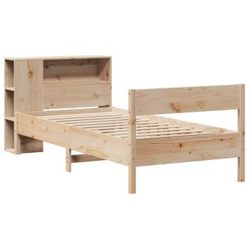 Massivholzbett mit Regal ohne Matratze 90x190 cm Kiefer