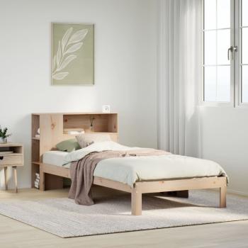 ARDEBO.de - Massivholzbett mit Regal ohne Matratze 90x190 cm Kiefer