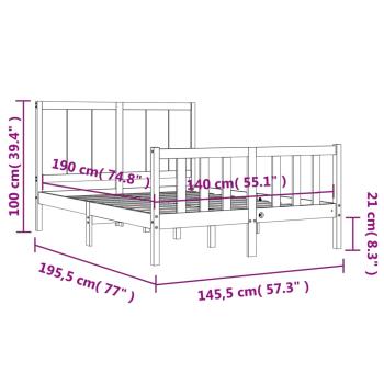 Massivholzbett ohne Matratze 140x190 cm Kiefernholz