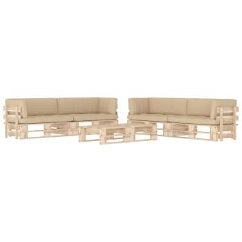 ARDEBO.de - 6-tlg. Paletten-Lounge-Set mit Kissen Imprägniertes Kiefernholz