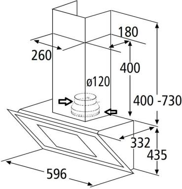 PKM 9031X B Kopffreihaube, 60 cm breit, Abluft/Umluft, edelstahl