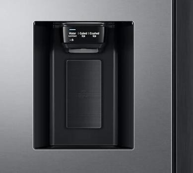 Samsung RS6GA854CSL/EG Side-by-Side Kombination, 91,2 cm breit, 635L, NoFrost+, Wassertank, Wasserspender, Eiswürfel, Crushed Ice, Twin Cooling, Edelstahloptik