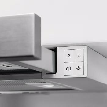 AEG DPS362AS EEK: C Extractor 3000 Flachschirmhaube, 60 cm breit, 330 m³/h, LED-Beleuchtung, Drucktasten, Abluft- und Umluftbetrieb, grau