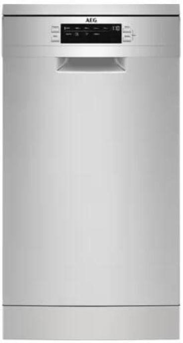 ARDEBO.de AEG FFB73527ZM Stand Geschirrspüler, 45 cm breit, 10 Maßgedecke, Aqua Control, Touch Bedienung, 9 Spülprogramme, Besteckschublade, silber