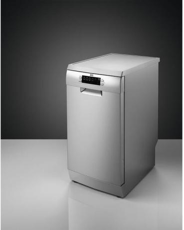 AEG FFB73527ZM Stand Geschirrspüler, 45 cm breit, 10 Maßgedecke, Aqua Control, Touch Bedienung, 9 Spülprogramme, Besteckschublade, silber