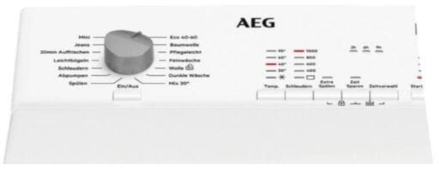 AEG L5TBB30060 6kf Toplader Waschmaschine, 40 cm breit, 1000 U/Min, Nachlegefunktion, Kindersicherung, Startzeitvorwahl, weiß