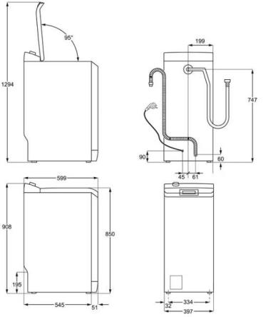 AEG L5TBB30060 6kf Toplader Waschmaschine, 40 cm breit, 1000 U/Min, Nachlegefunktion, Kindersicherung, Startzeitvorwahl, weiß