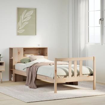 ARDEBO.de - Massivholzbett mit Regal ohne Matratze 90x190 cm Kiefernholz