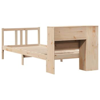 Massivholzbett mit Regal ohne Matratze 90x190 cm Kiefernholz