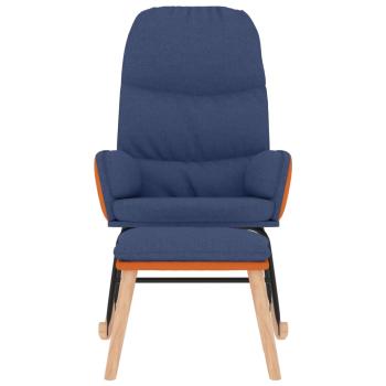 Schaukelsessel mit Hocker Blau Stoff