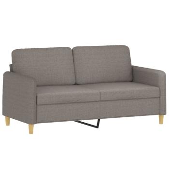 3-tlg. Sofagarnitur mit Kissen Taupe Stoff