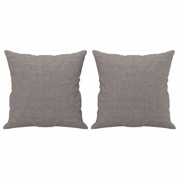 3-tlg. Sofagarnitur mit Kissen Taupe Stoff