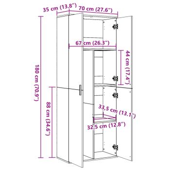 Highboard Sonoma-Eiche 70x35x180 cm Holzwerkstoff