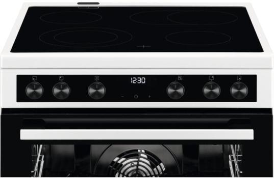 AEG CCB6446BBW EEK: A Standherd mit Glaskeramikkochfeld, 60 cm breit, 73 L, Versenkknebel, Geschirrwagen, 7 Beheizungsarten, Touchbedienung, weiß