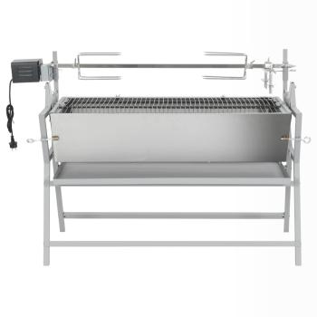 BBQ Grill mit Drehspieß Eisen und Edelstahl