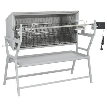 BBQ Grill mit Drehspieß Eisen und Edelstahl