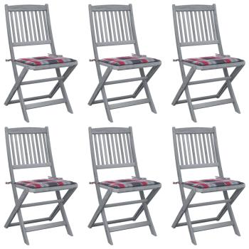ARDEBO.de - Klappbare Gartenstühle 6 Stk. mit Kissen Massivholz Akazie