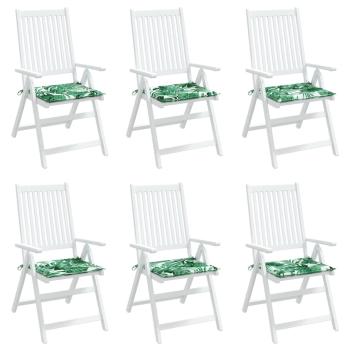 Sitzkissen 6 Stk. Blattmuster 50x50x3 cm Stoff
