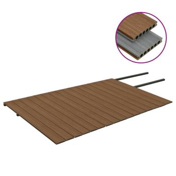 WPC Terrassendielen mit Zubehör Braun und Grau 40 m² 4 m