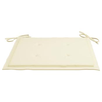 Batavia-Stühle 2 Stk. mit Creme Kissen Teak Massivholz