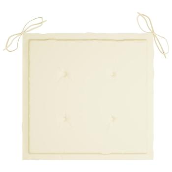 Batavia-Stühle 2 Stk. mit Creme Kissen Teak Massivholz