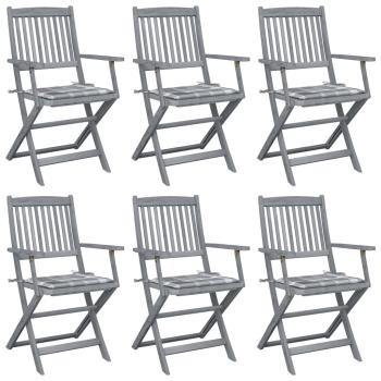 ARDEBO.de - Klappbare Gartenstühle 6 Stk. mit Kissen Massivholz Akazie